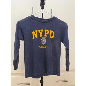 NYPD Blue Long Sleeve Graphic T-Shirt Kids Youth Police Department Logo
